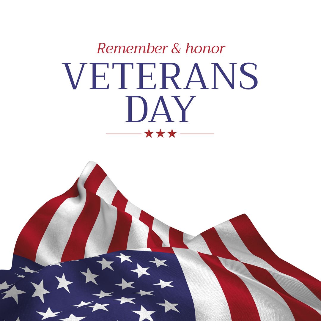 Veterans Day Tribute with United States Flag on White Background - Download Free Stock Templates Pikwizard.com