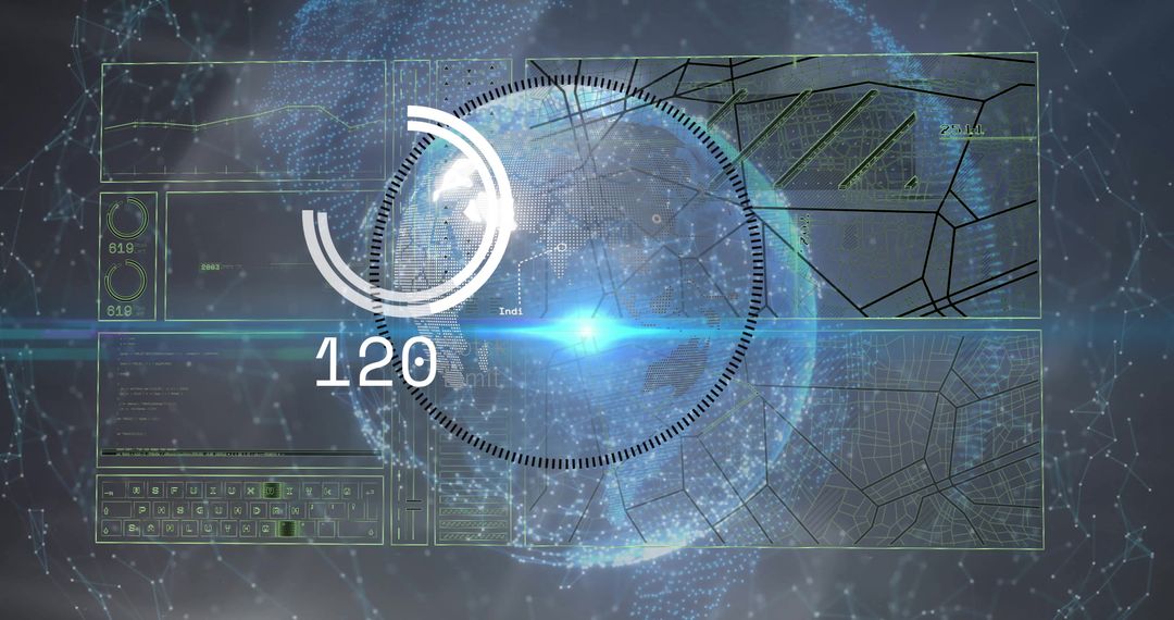Futuristic Digital Globe with Data Interface Concept