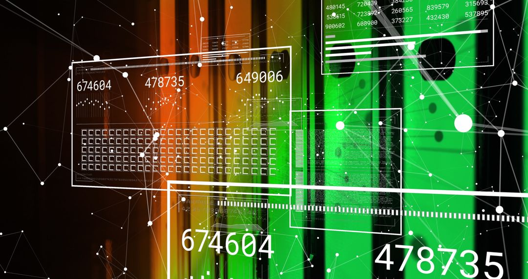 Abstract Digital Data Flow in Futuristic Server Room
