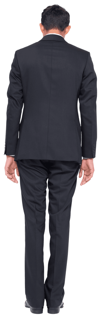 Transparent Back View of Businessman Standing in Suit