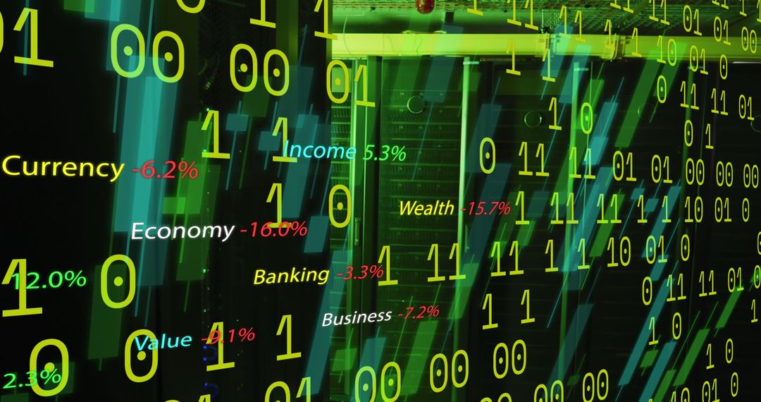 futuristic financial data with binary code streams - Free Images, Stock Photos and Pictures on Pikwizard.com