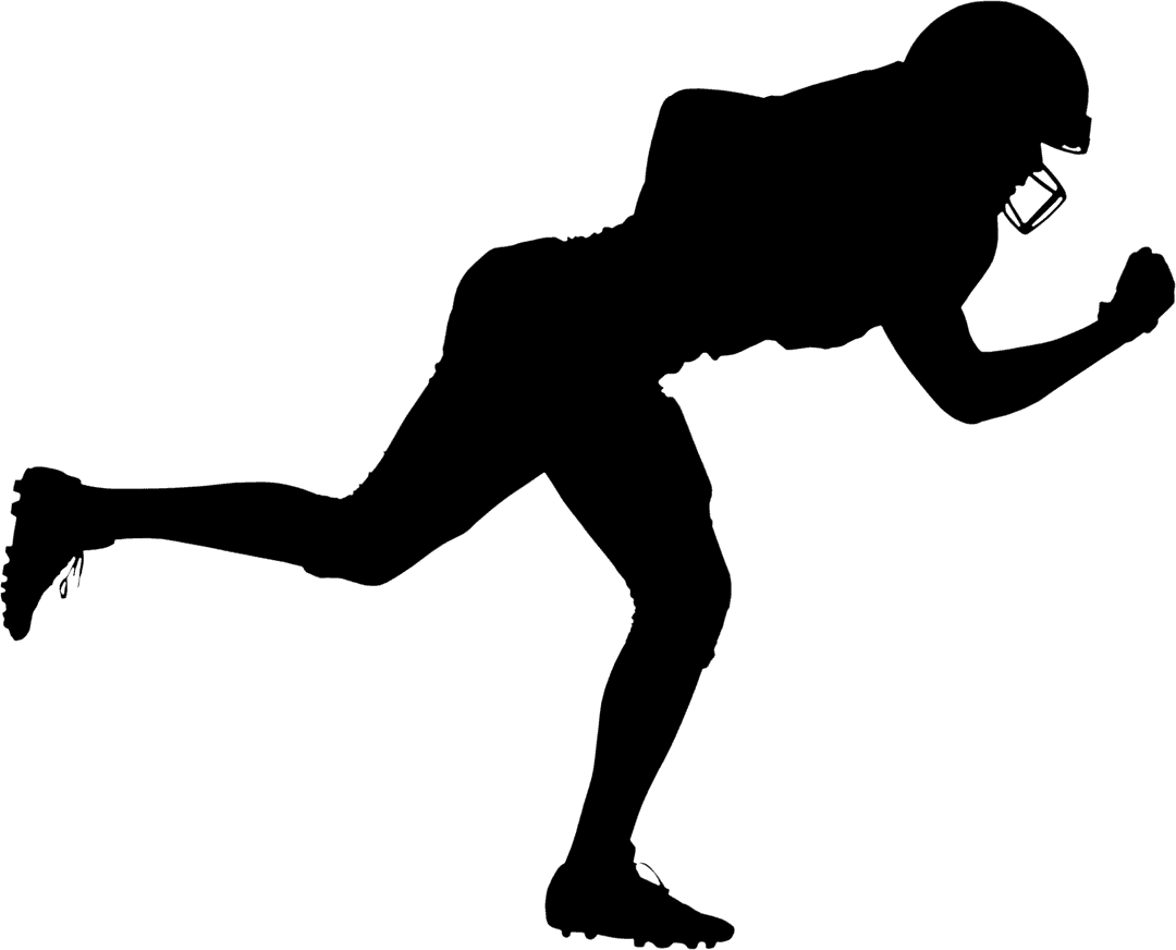 Transparent Silhouette Image of American Football Player