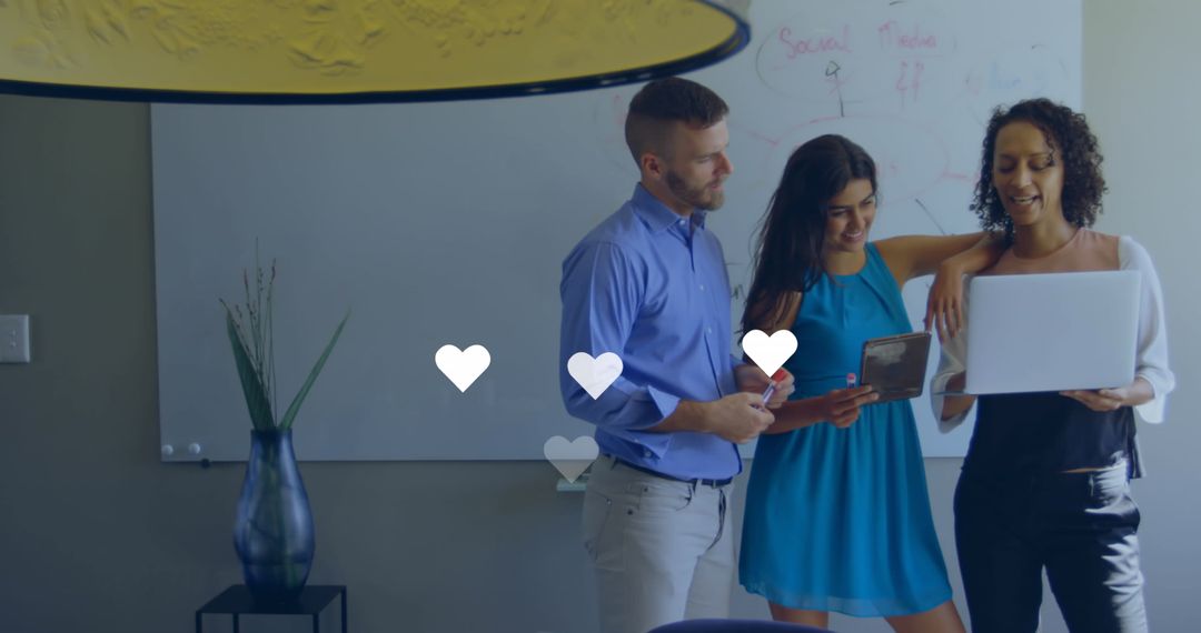 Collaborative Workplace with Social Media Ouput Illustrations