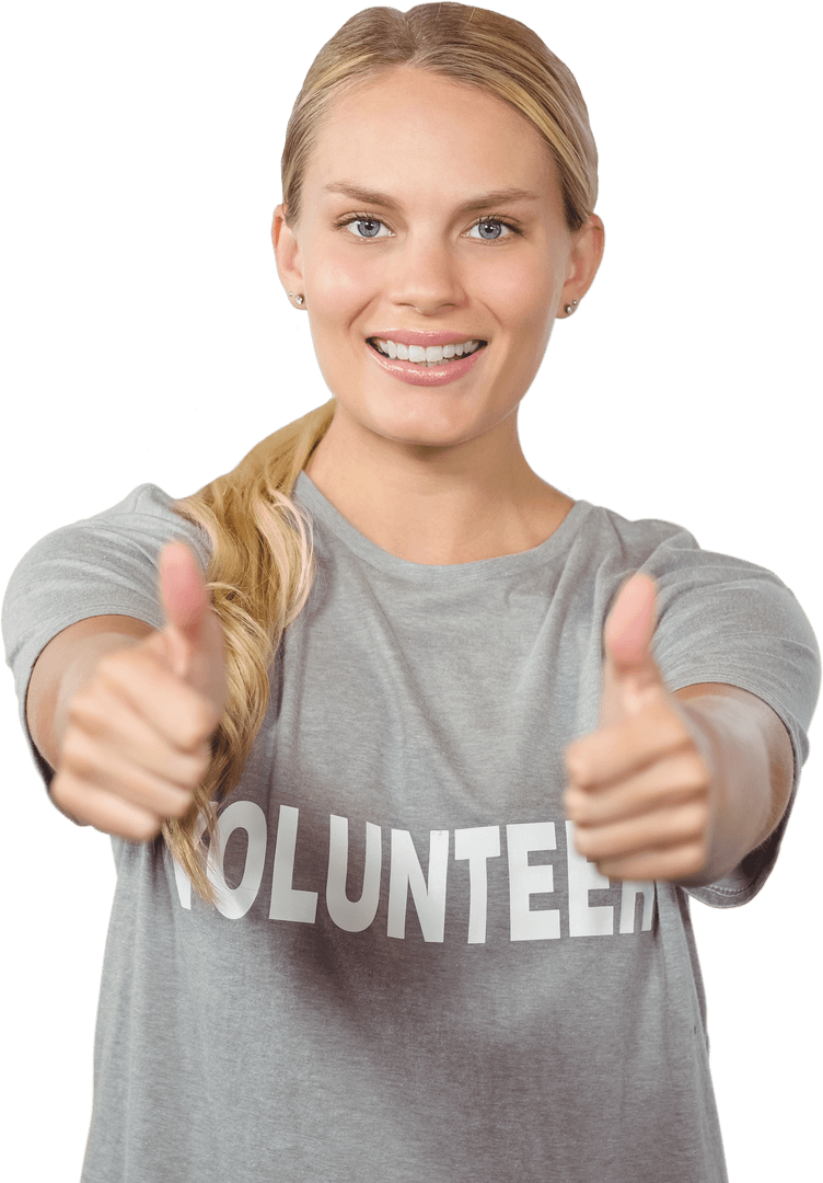 Transparent Smiling Volunteer Employee Giving Thumbs Up