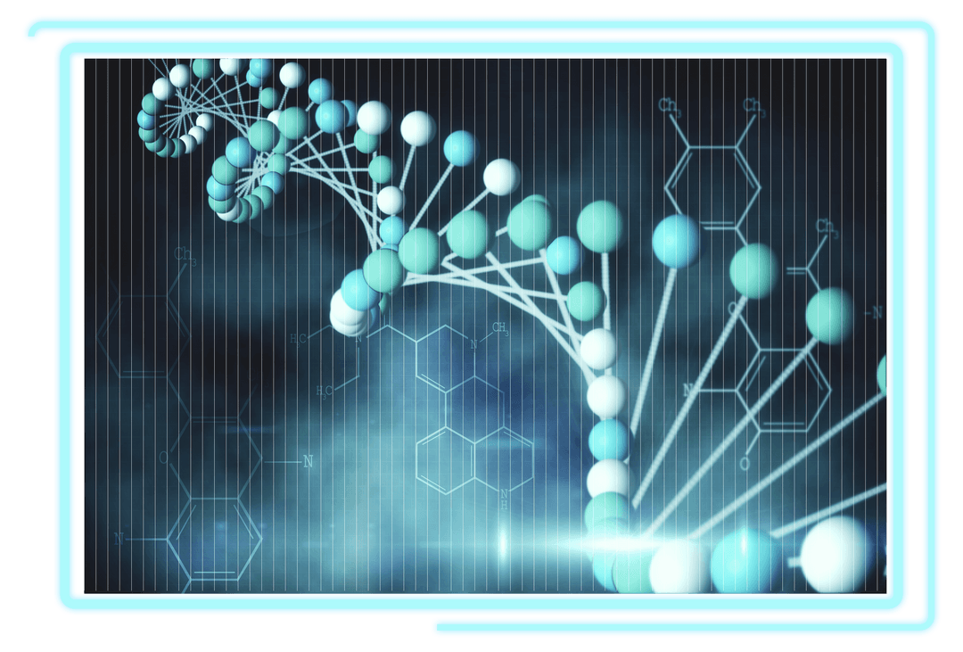 Futuristic DNA Helix Illustration on Transparent Background