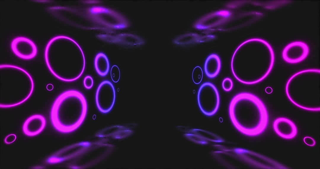 Vibrant Neon Light Circles in Dynamic Motion