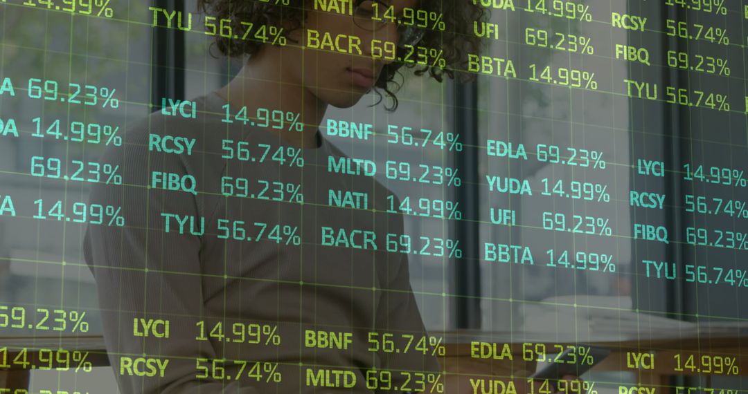 Multitasking Businesswoman Analyzing Financial Data on Smartphone