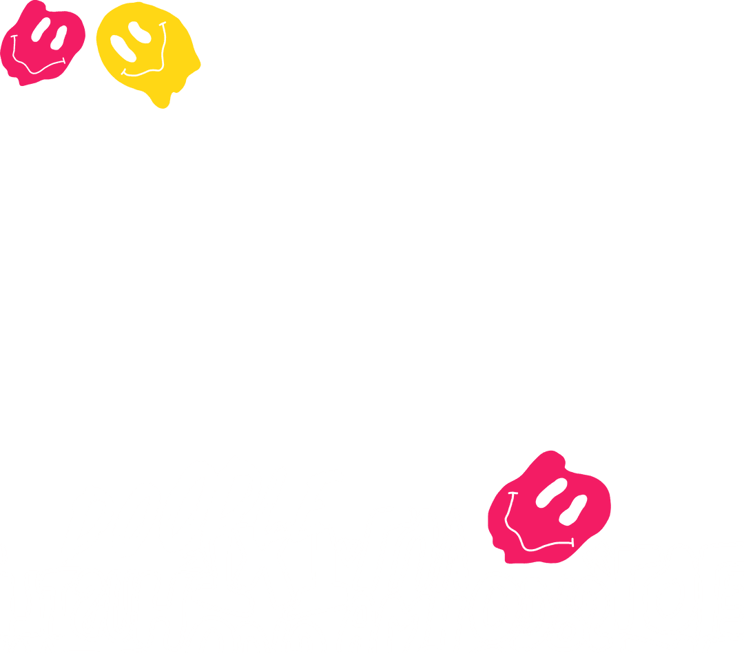 Whimsical Colorful Blobs and Doodles on Transparent Background