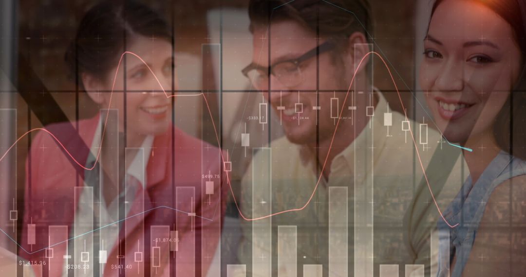 Business Team Analyzing Digital Financial Graphs