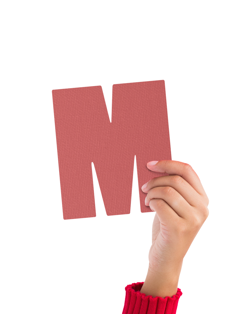 Hand Holding Red Letter M Transparent Background - Download Free Stock Images Pikwizard.com