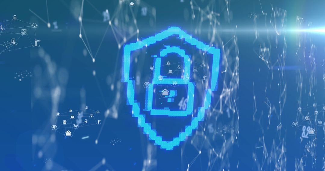 Digital Padlock Symbolizing Cybersecurity in Networked World