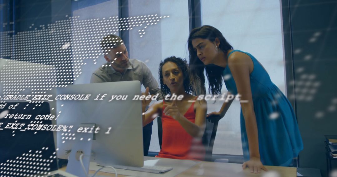Diverse Team Analyzing Data on Office Computer