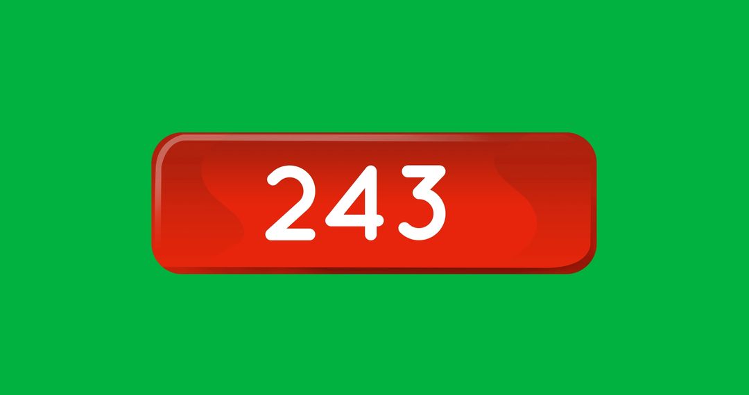 Digital Counter Displaying Number 243 on Red and Green Background