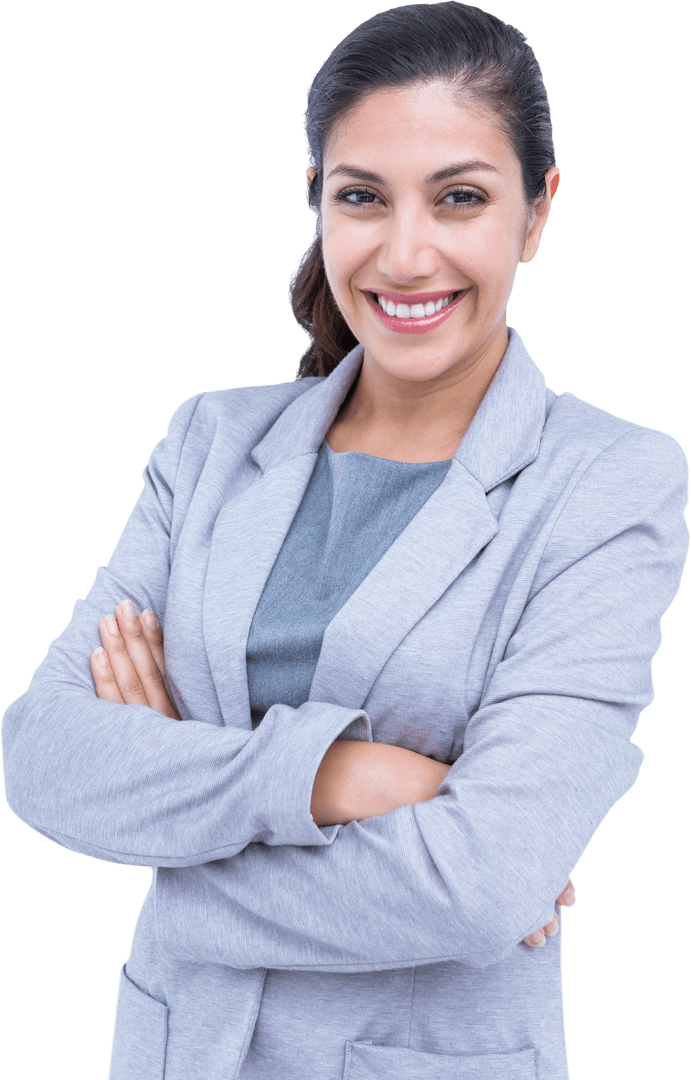 Smiling Businesswoman Standing Confidently Transparent Background