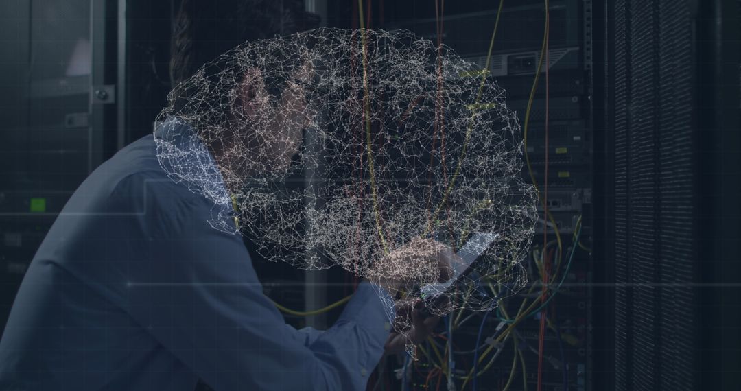 Digital interface of neural network in server room technology
