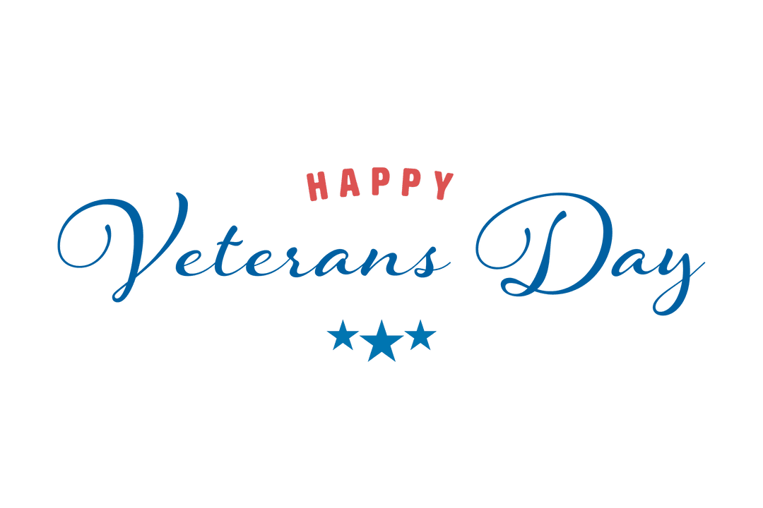 Elegant Happy Veterans Day Greeting on Transparent Background - Download Free Stock Images Pikwizard.com