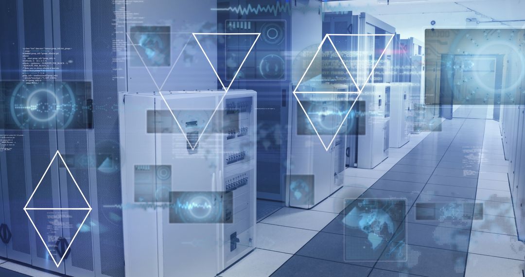 Futuristic Data Center with Holographic Interfaces
