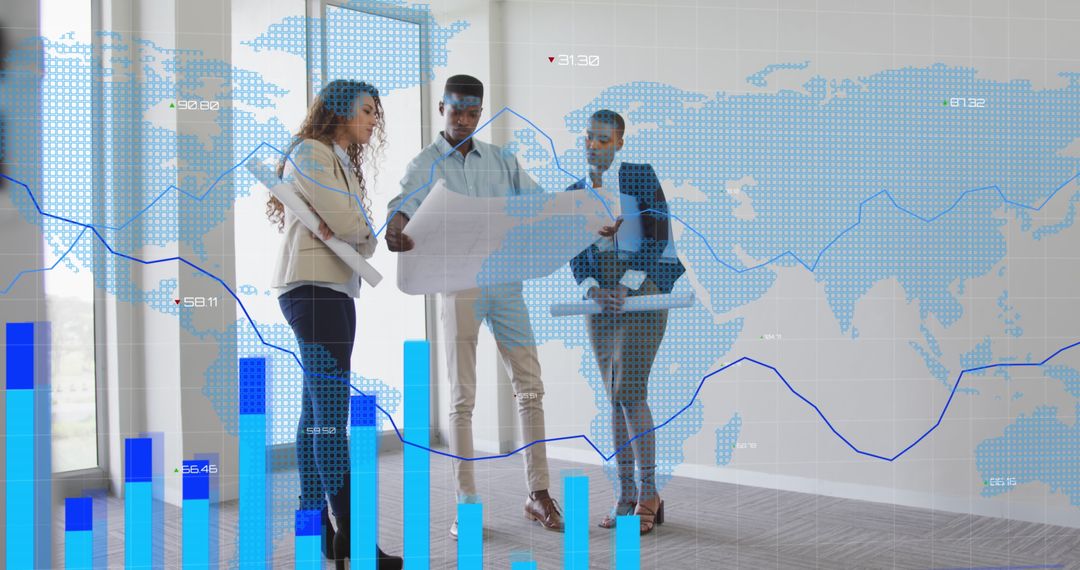 Global Business Team Reviewing Analytics