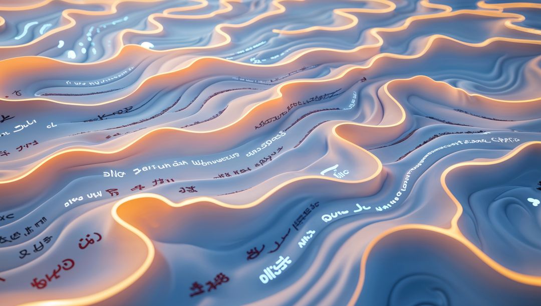 Glowing Digital Data Stream in Futuristic 3D Environment