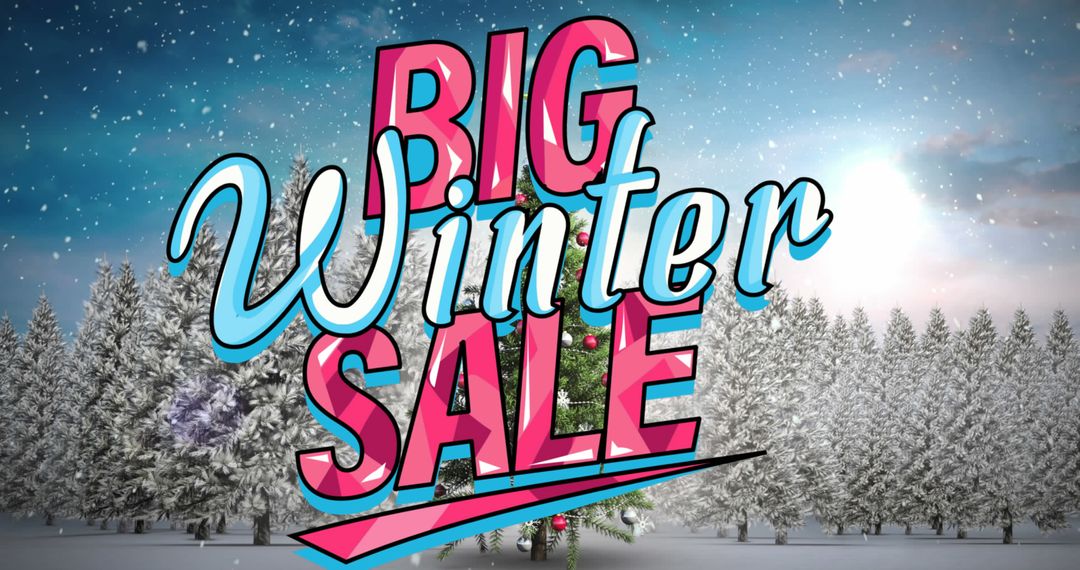 Big Winter Sale Sign in Snowy Forest - Free Images, Stock Photos and Pictures on Pikwizard.com