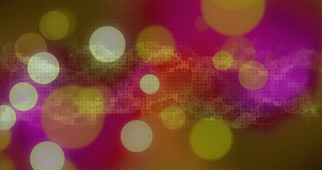 Colorful DNA Strand with Illuminated Bokeh and Abstract Geometric Shapes