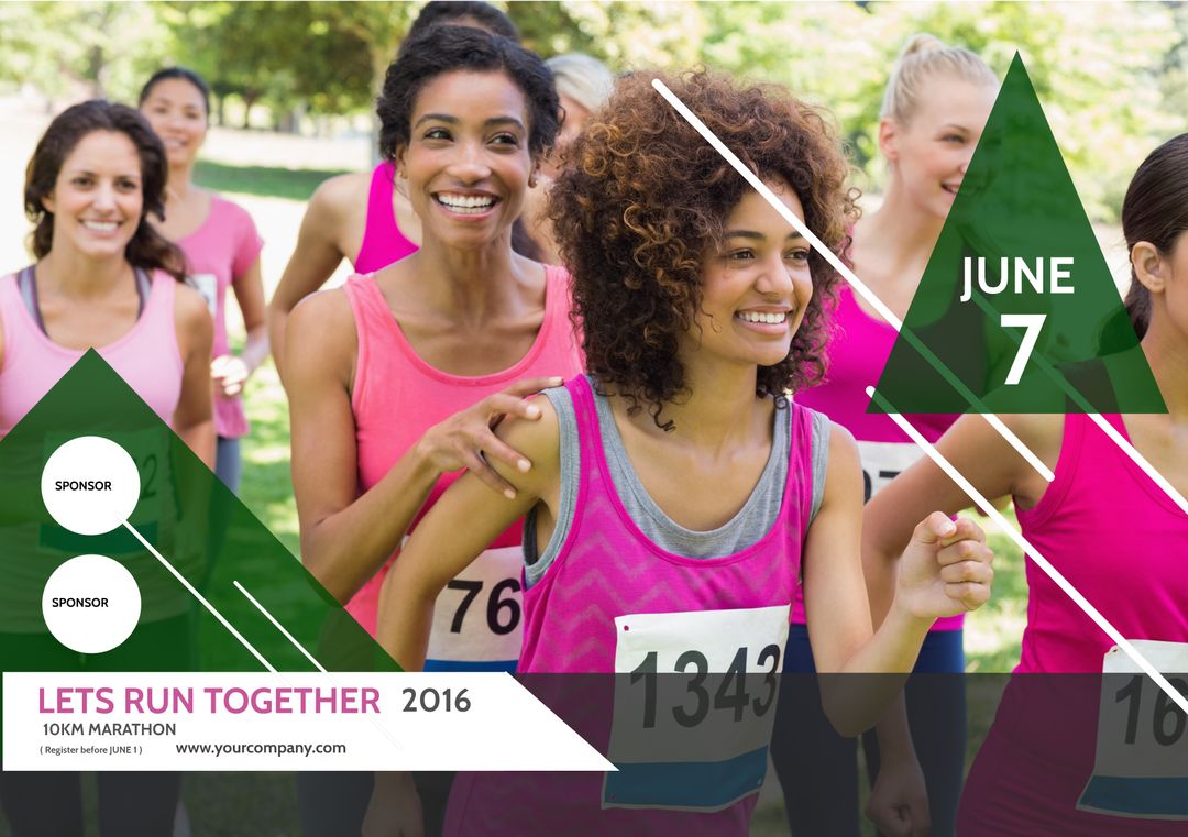 Diverse Participants Smiling During Outdoor Running Event
