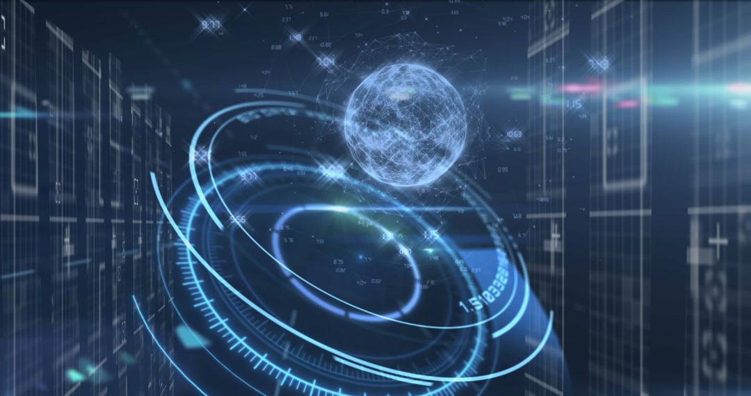 Futuristic Global Network Visualization with Digital Data Interfaces