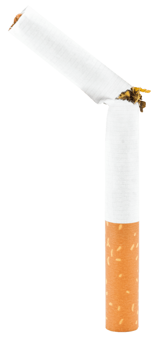 Broken Cigarette PNG on Transparent Background for Health Concept