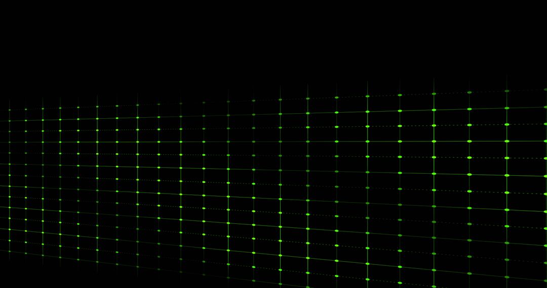 Abstract Green Network Grid on Black Background