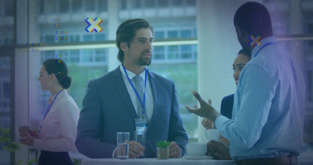 Diverse Businesspeople Engaging Networking Events Modern Concept