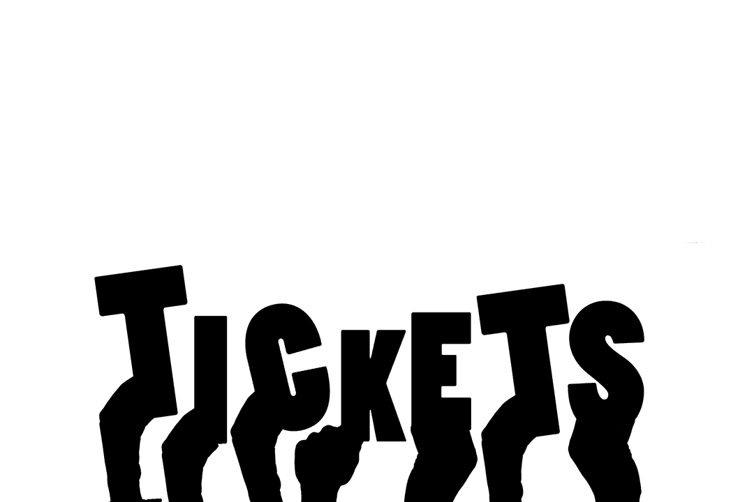 Black Tickets Text Design on Transparent Background for Digital Use