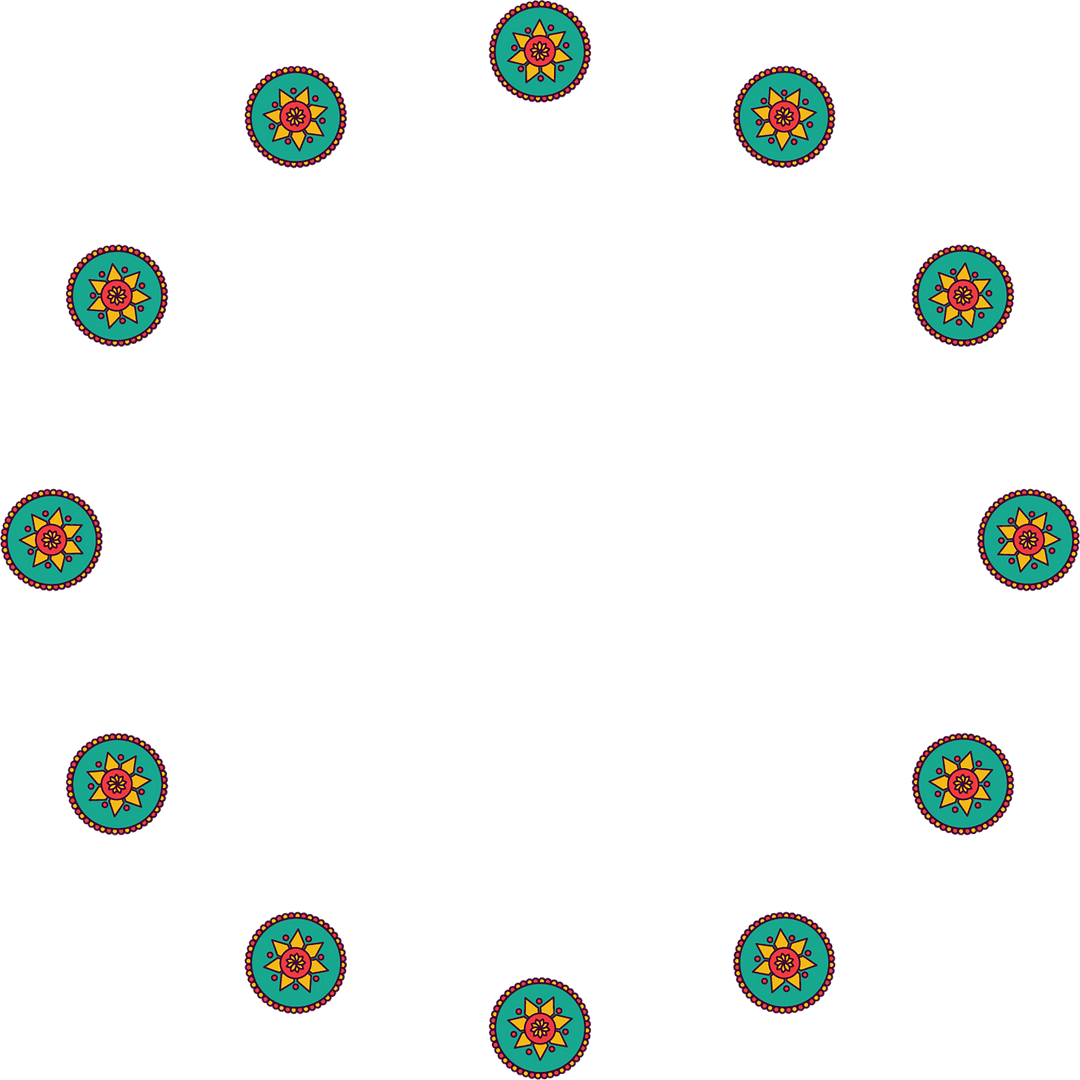 Floral Mandala with Copy Space on Transparent Background