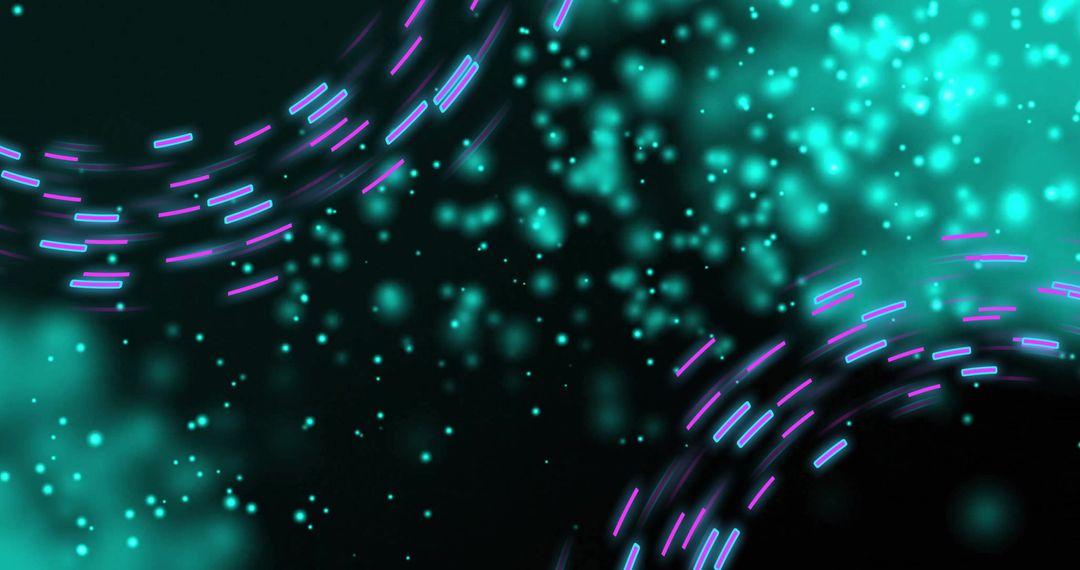 Futuristic Glowing Particles and Neon Lines