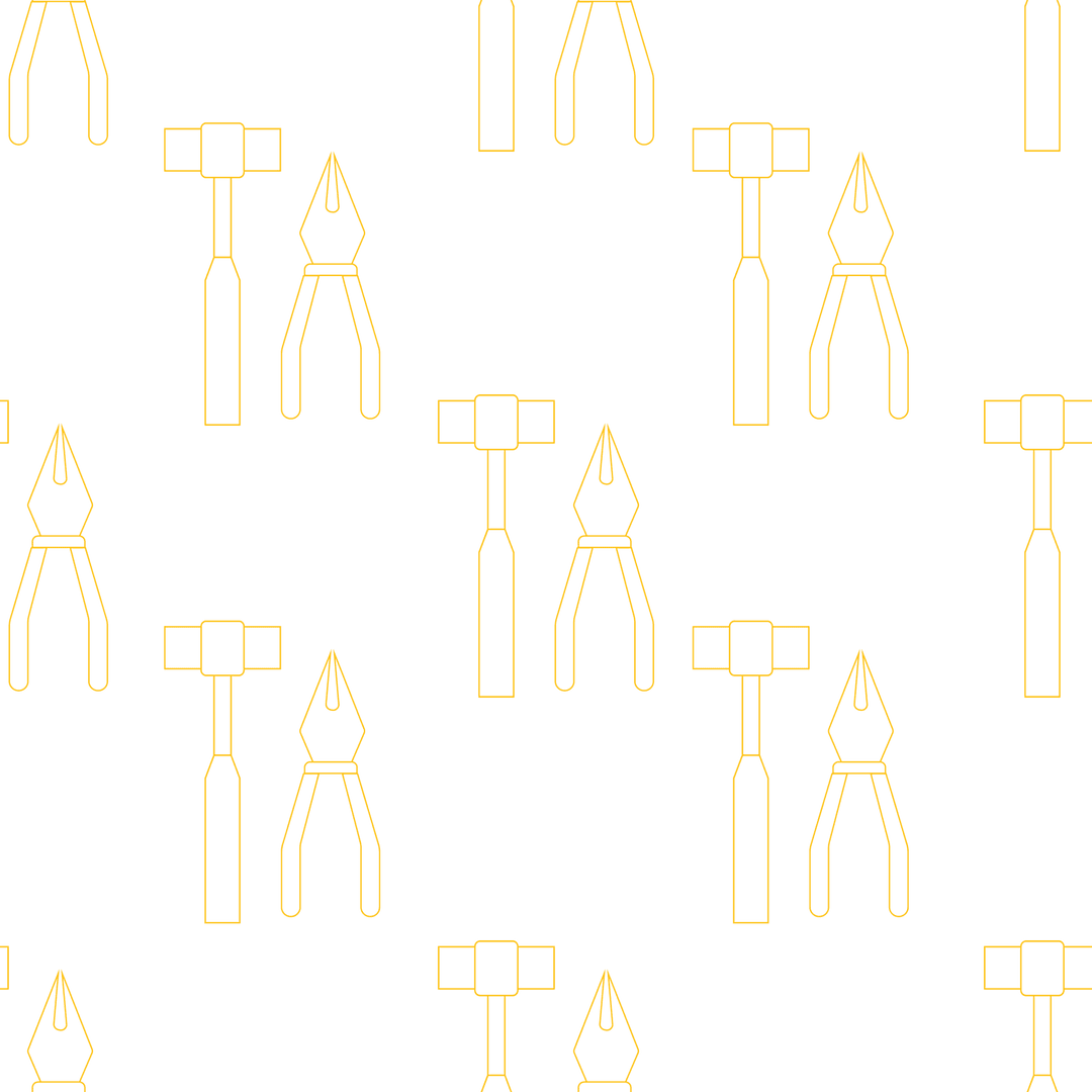 Transparent Toolbox Pattern of Hammers and Pliers Illustrations