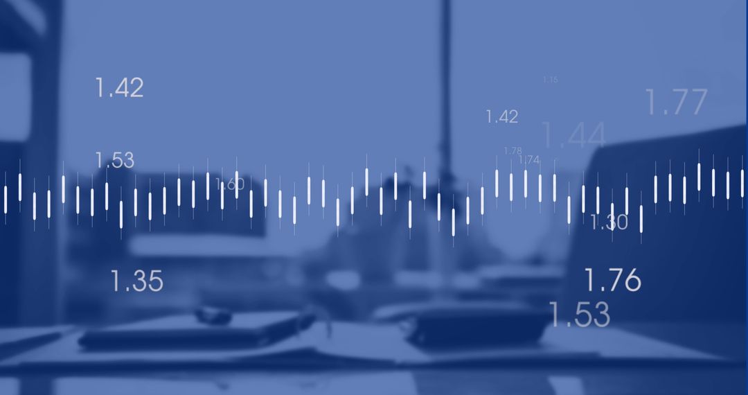 Digital Heartbeat Overlay on Empty Office Capturing Technology and Growth