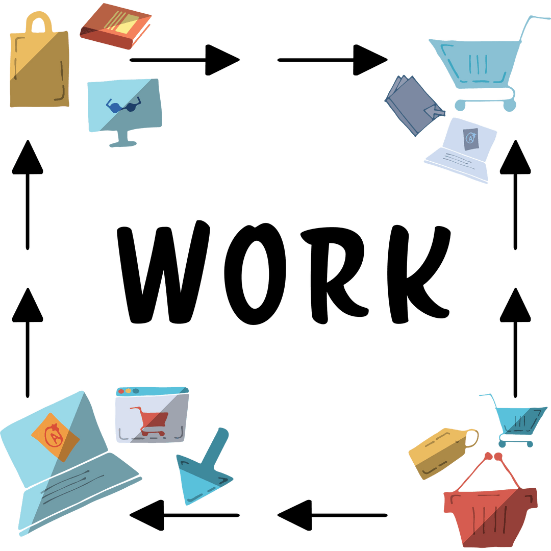 Digital Marketing and E-commerce Icons on Transparent Background