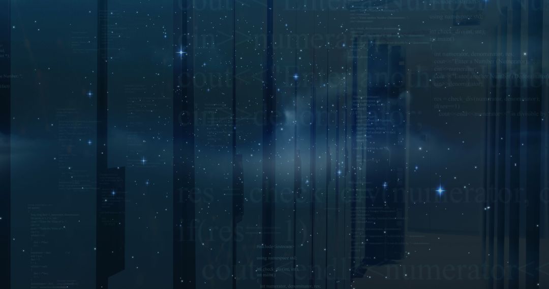 Futuristic Digital Data Processing Concepts with Starry Elements