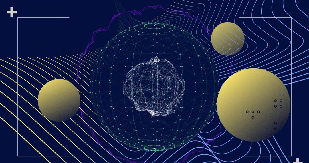 Digital Globe with Complex Network and Geometric Patterns