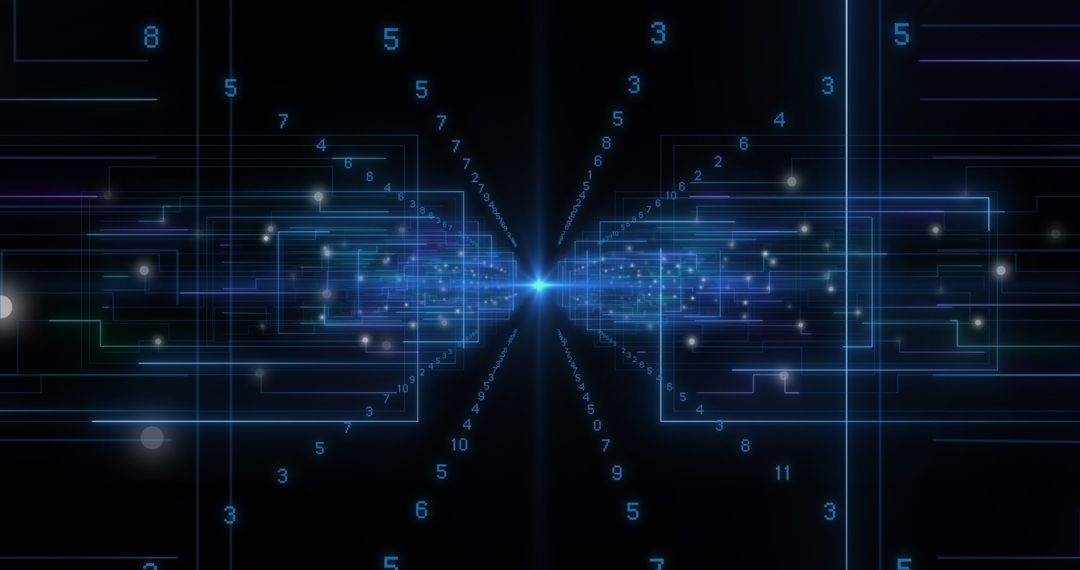 Futuristic Digital Interface with Binary Scanning Animation
