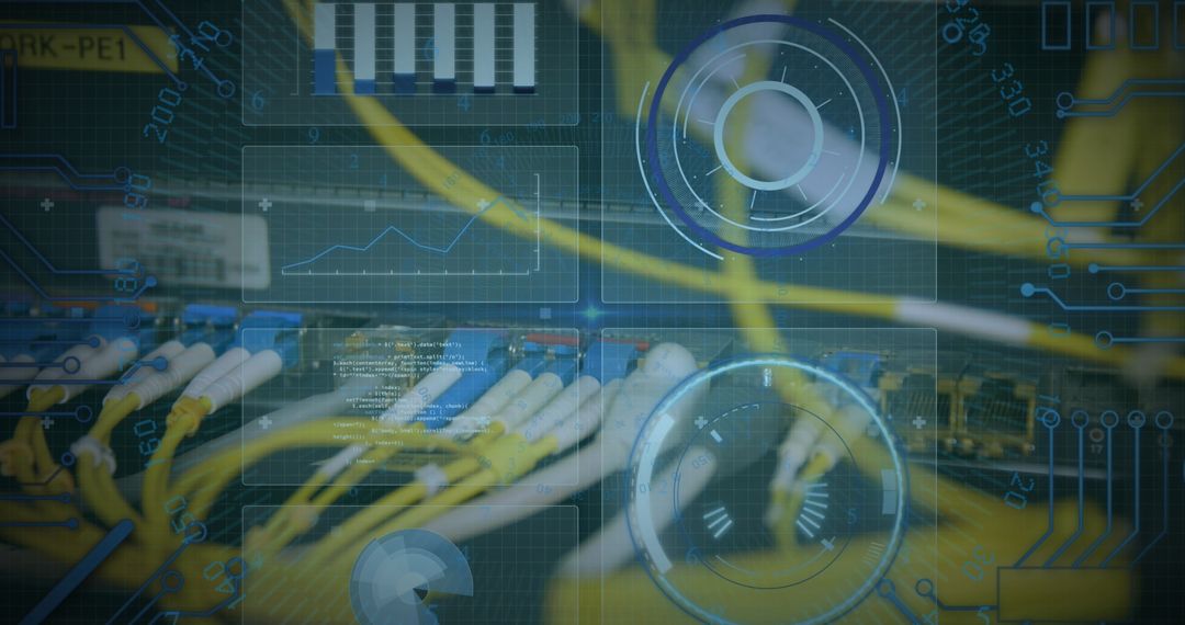 Digital Data Interface with Infographics and Network Connectivity