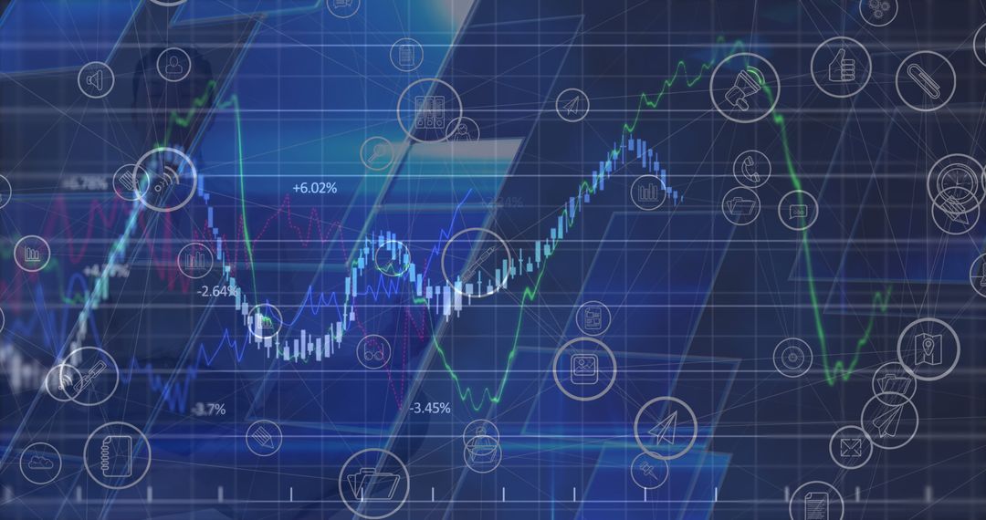 Digital Finance Graph with Stock Market Data and Technology Icons - Free Images, Stock Photos and Pictures on Pikwizard.com