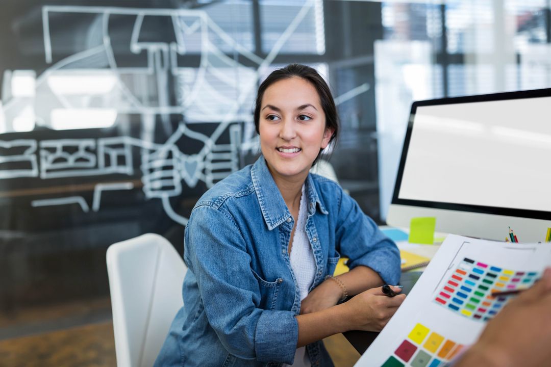 Creative Professional Collaborating in Modern Office Space