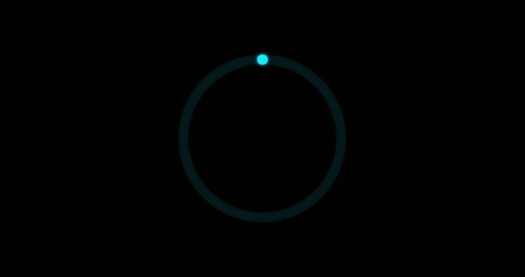 Neon Blue Circle with Scanning Effect on Black Background