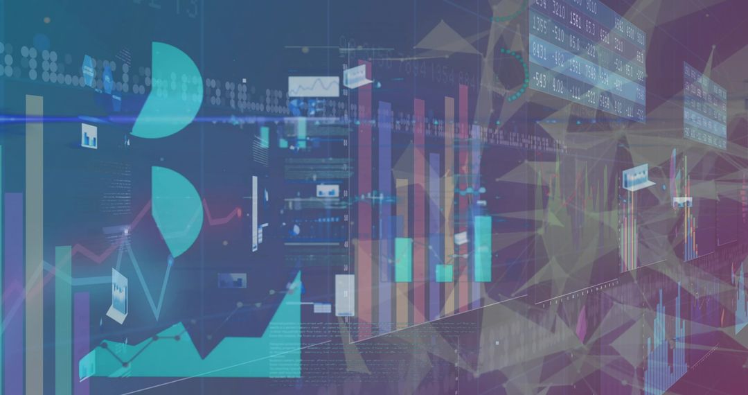 Futuristic Digital Analytics Dashboard with Graphs and Charts