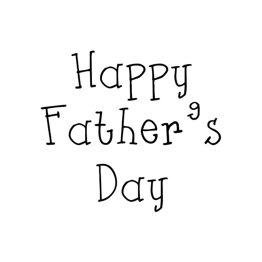 Happy Father's Day Text on Transparent Background for Celebrations