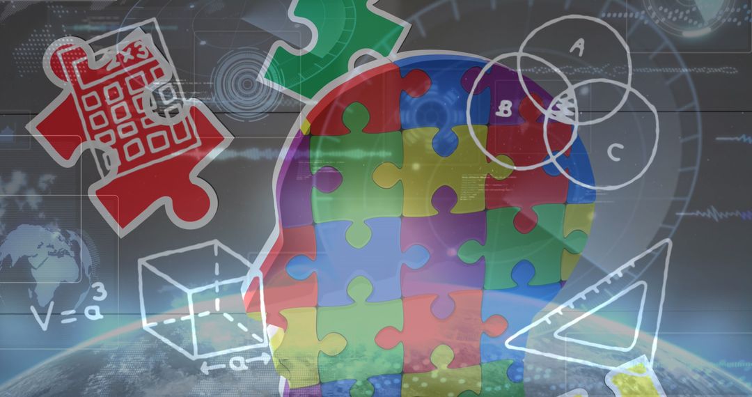 Colorful Puzzle Pieces Symbolize Autism and Learning Difficulties