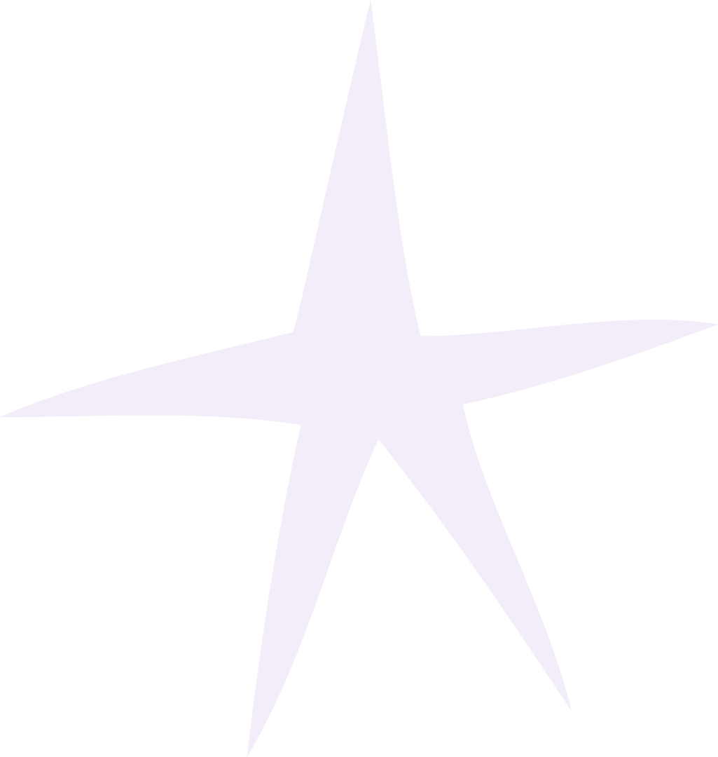 Geometric Lavender Star with Elongated Rays on Transparent Background