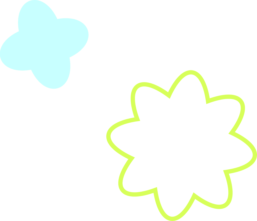 Modern Abstract Floral Shapes on Transparent Background