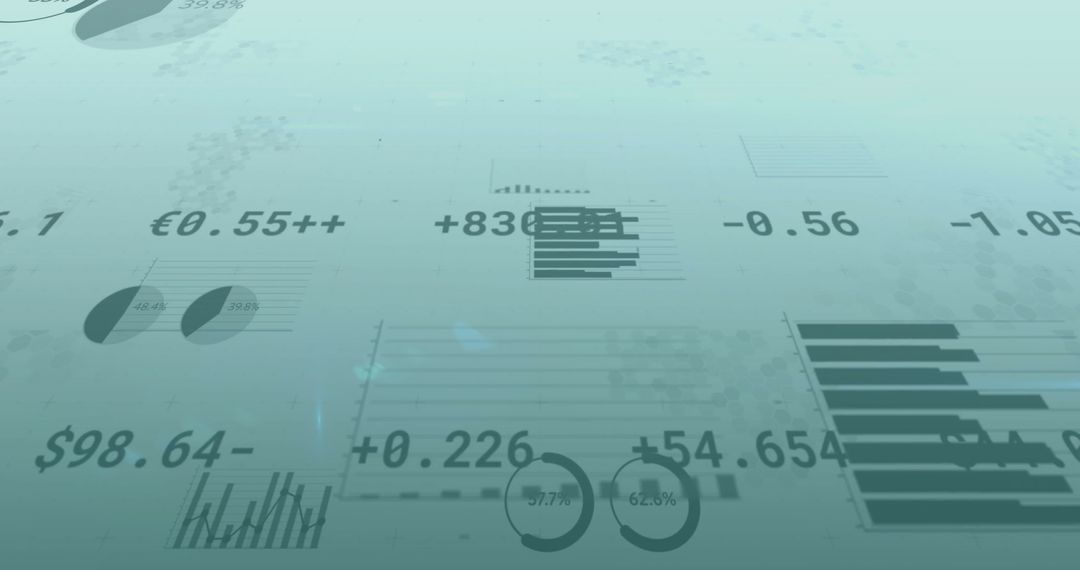 Digital Financial Data Visualization Background with Charts