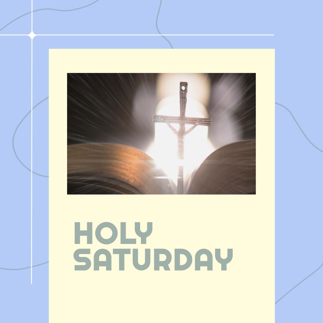 Holy Saturday Concept with Cross and Open Bible